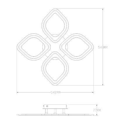 Zuma Line - LED Dimmable φωτιστικό οροφής LED/30W/230V 3000-6000K μαύρο + τηλεχειριστήριο