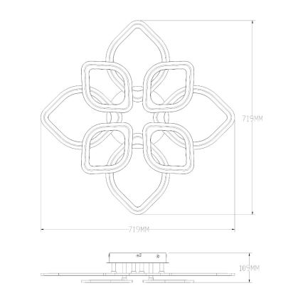 Zuma Line - LED Dimmable φωτιστικό οροφής LED/75W/230V 3000-6000K μαύρο + τηλεχειριστήριο