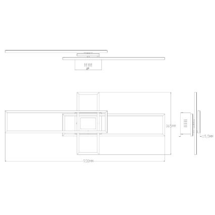 Zuma Line - LED Dimmable φωτιστικό οροφής LED/55W/230V 3000-6000K μαύρο + τηλεχειριστήριο