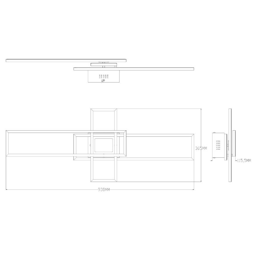 Zuma Line - LED Dimmable φωτιστικό οροφής LED/55W/230V 3000-6000K μαύρο + τηλεχειριστήριο