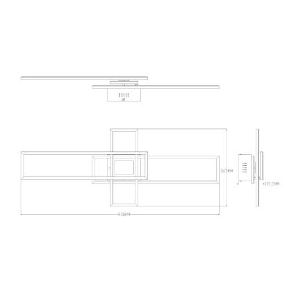 Zuma Line - LED Dimmable φωτιστικό οροφής LED/55W/230V 3000-6000K μαύρο/χρυσό + τηλεχειριστήριο
