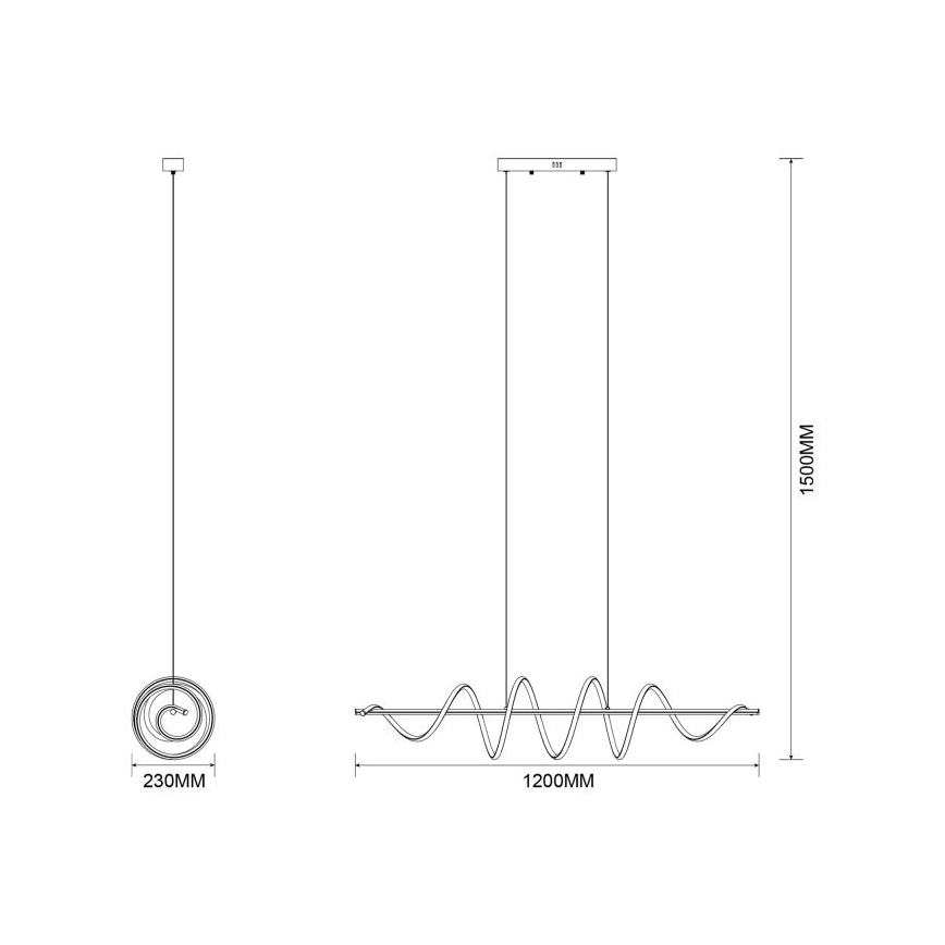 Zuma Line - Κρεμαστό φωτιστικό LED με καλώδιο LED/60W/230V μαύρο