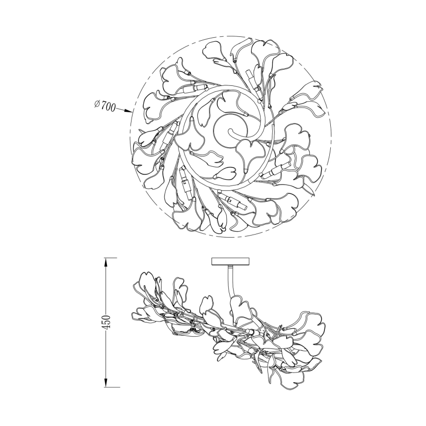 Zuma Line - Επιφανειακός πολυέλαιος οροφής 6xG9/42W/230V διάμ. 70 εκ. χρυσός