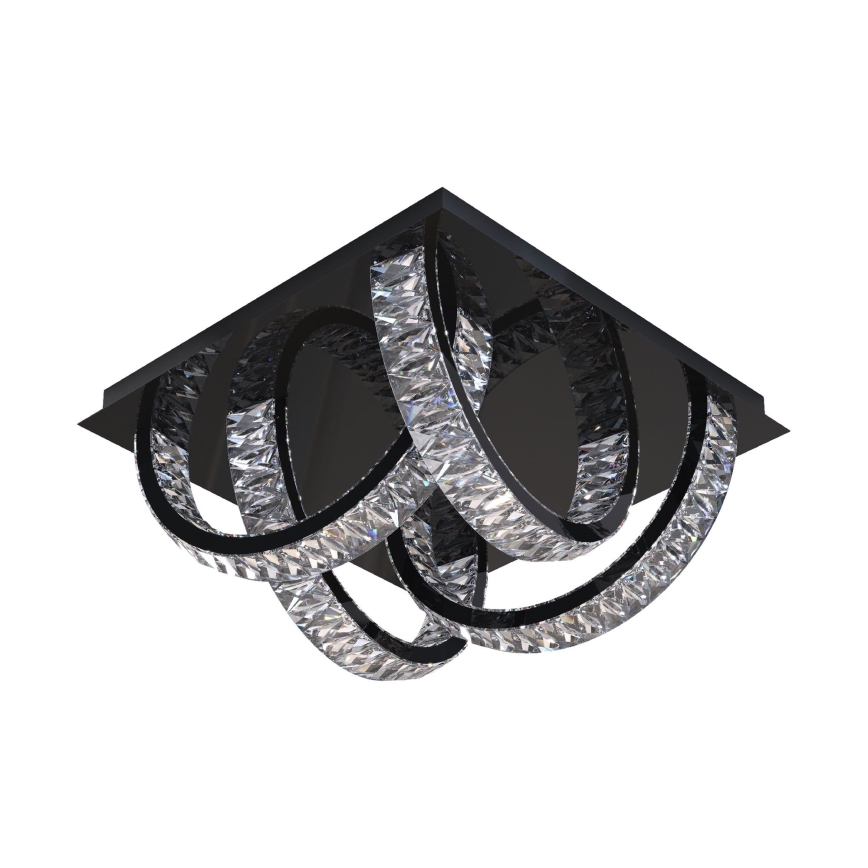 Zuma Line - LED Ρυθμιζόμενο Κρυστάλλινο Οροφής Φωτιστικό LED/23,5W/230V 2700-6000K Μαύρο + Τηλεχειριστήριο