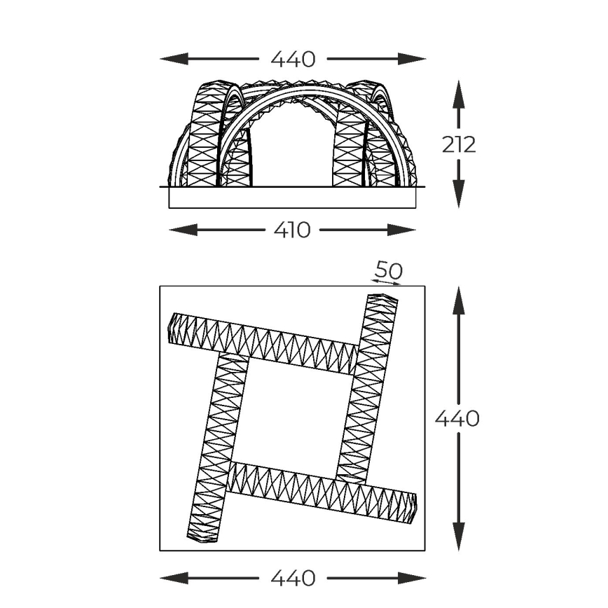 Zuma Line - LED Ρυθμιζόμενο Κρυστάλλινο Οροφής Φωτιστικό LED/23,5W/230V 2700-6000K Μαύρο + Τηλεχειριστήριο