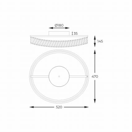 Zuma Line - Ρυθμιζόμενο LED φωτιστικό οροφής LED/36W/230V Ø 52 cm ροζ χρυσό