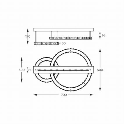 Zuma Line - Ρυθμιζόμενο φωτιστικό οροφής LED 36W/230V, χρυσό