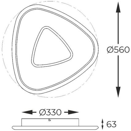Zuma Line - LED Dimmable φωτιστικό οροφής LED/27W/230V 3000K μαύρο γυαλιστερό χρώμιο