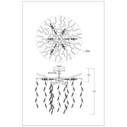 Zuma Line - Επιφανειακό φωτιστικό οροφής 6xG9/3,5W/230V Ø 50 cm χρυσό