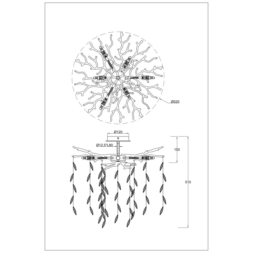 Zuma Line - Επιφανειακό φωτιστικό οροφής 6xG9/3,5W/230V Ø 50 cm χρυσό