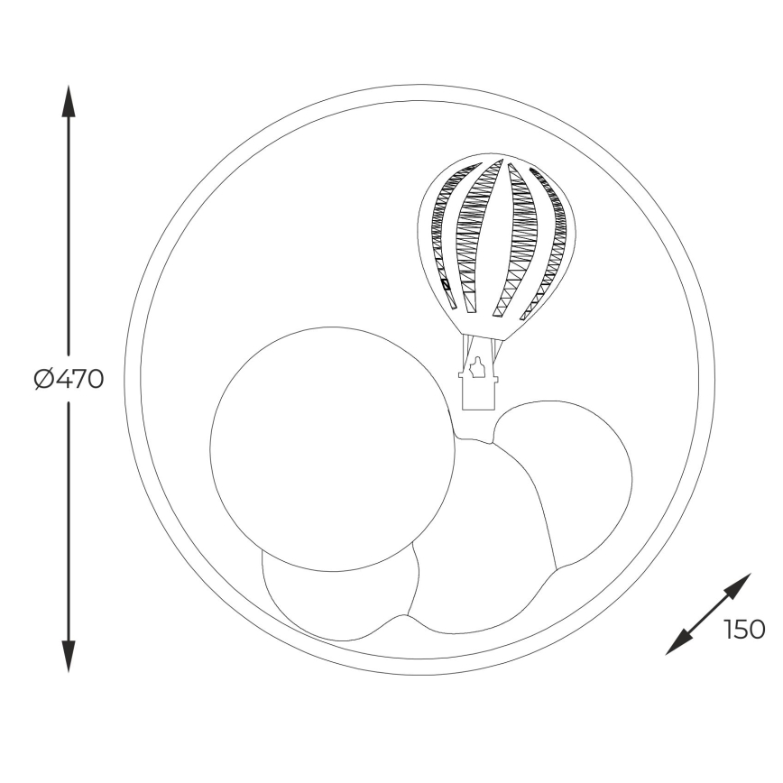 Zuma Line - LED Dimmable παιδικό φωτιστικό οροφής LED/42W/230V 3000/5700K μπλε