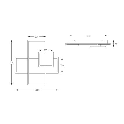 Zuma Line - LED Dimmable φωτιστικό οροφής LED/46W/230V μαύρο