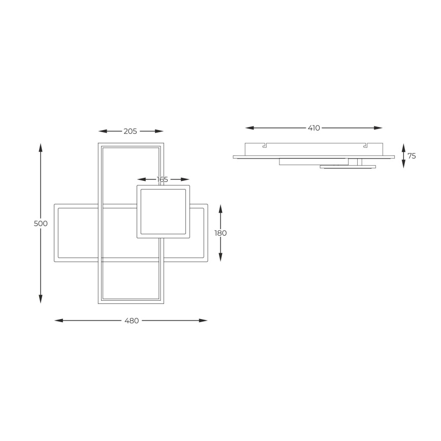 Zuma Line - LED Dimmable φωτιστικό οροφής LED/46W/230V μαύρο
