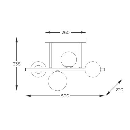 Zuma Line - Κρεμαστό φωτιστικό 4xG9/3,5W/230V χρυσαφί