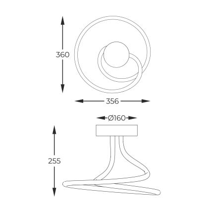 Zuma Line - LED Πλαφονιέρα οροφής ντιμαριζόμενηLED/26W/230V μαύρο