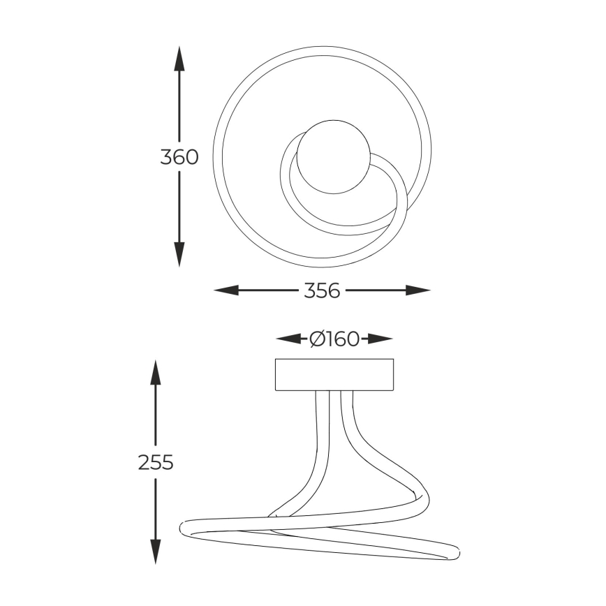 Zuma Line - LED Πλαφονιέρα οροφής ντιμαριζόμενηLED/26W/230V μαύρο