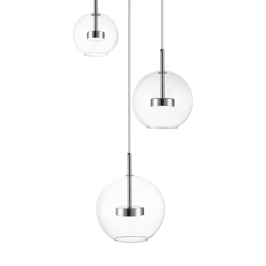 Zuma Line -  Κρεμαστό φωτιστικό οροφής LED 3xLED/5W/230V γυαλιστερό χρώμιο