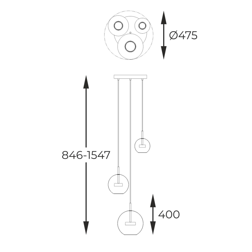 Zuma Line -  Κρεμαστό φωτιστικό οροφής LED 3xLED/5W/230V γυαλιστερό χρώμιο