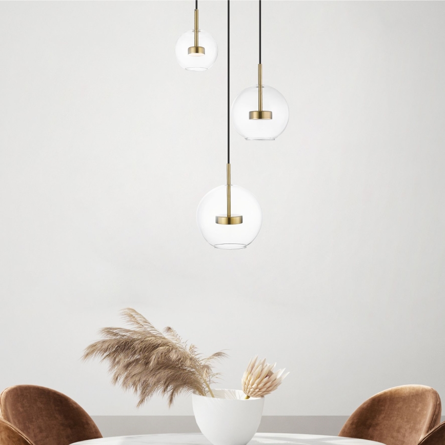 Zuma Line -  Κρεμαστό φωτιστικό οροφής LED 3xLED/5W/230V χρυσαφί