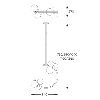 Zuma Line - Κρεμαστό φωτιστικό 6xG9/33W/230V χρυσαφί