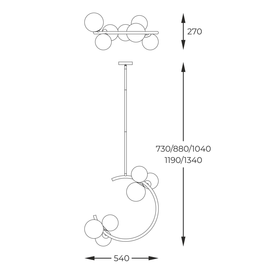 Zuma Line - Κρεμαστό φωτιστικό 6xG9/33W/230V χρυσαφί