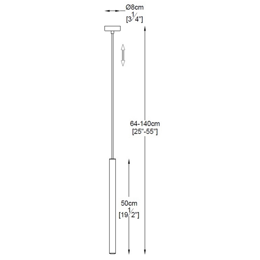 Zuma Line - LED Πολυέλαιος με καλώδιο LED/5W/230V μαύρο γυαλιστερό χρώμιο