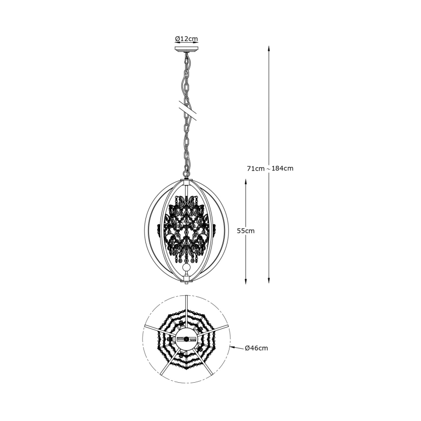 Zuma Line - Πολυέλαιος σε αλυσίδα 5xG9/42W/230V ορείχαλκος