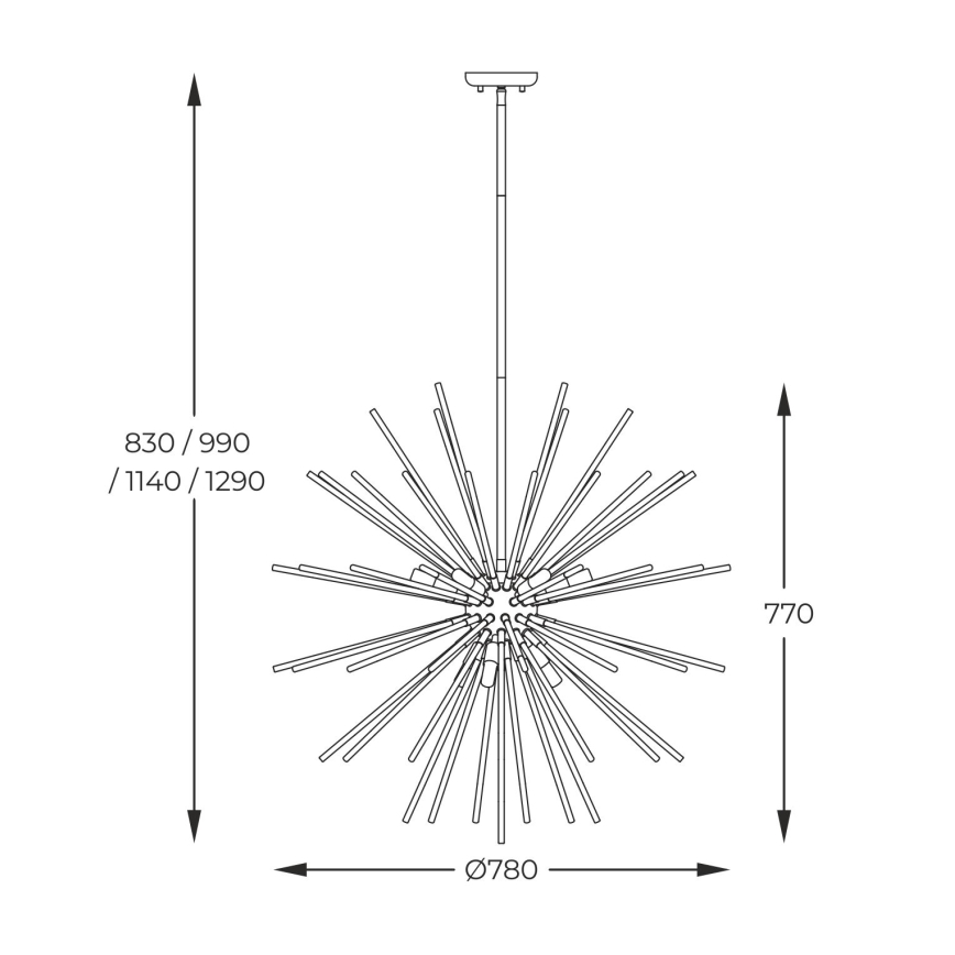 Zuma Line - Κρεμαστό φωτιστικό 9xG9/42W/230V χρυσαφί/μαύρο