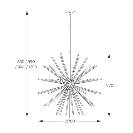 Zuma Line - Κρεμαστό φωτιστικό 9xG9/42W/230V χρυσαφί/μαύρο