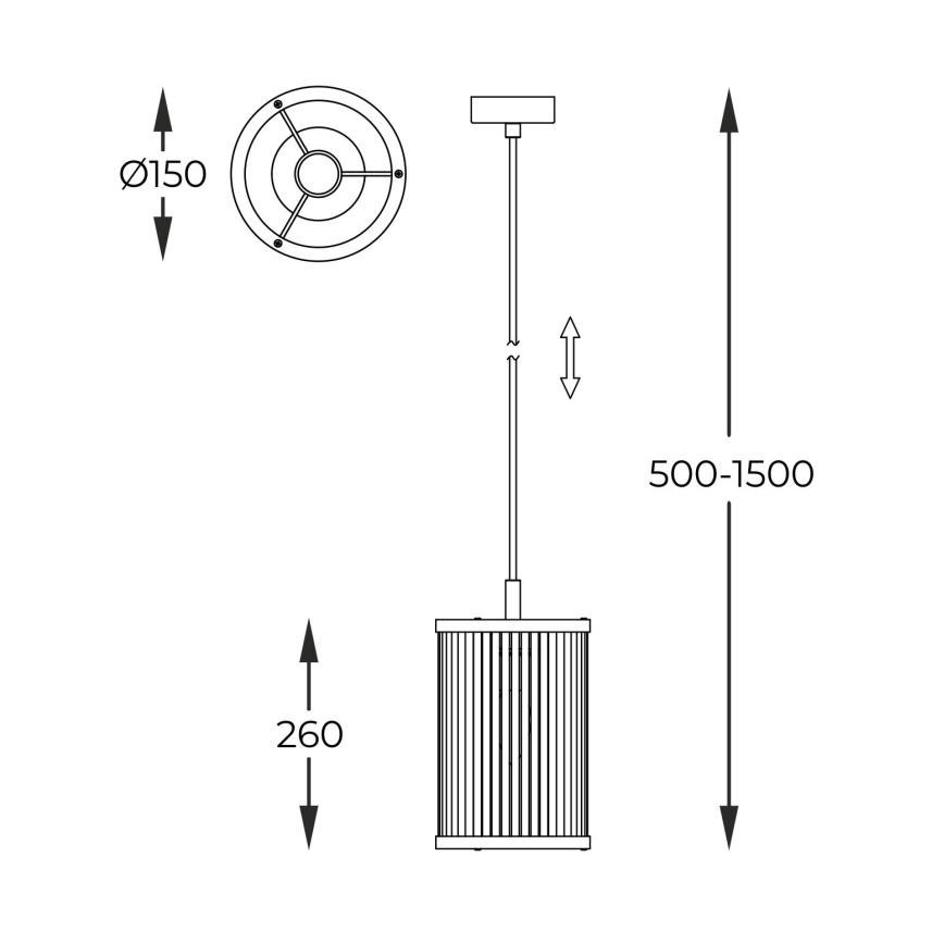 Zuma Line - Κρεμαστό φωτιστικό οροφής 1xE14/60W/230V χρυσαφί