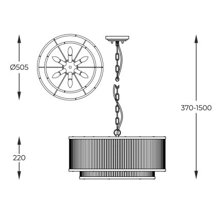 Zuma Line - Κρεμαστό φωτιστικό οροφής 6xE14/60W/230V χρυσαφί