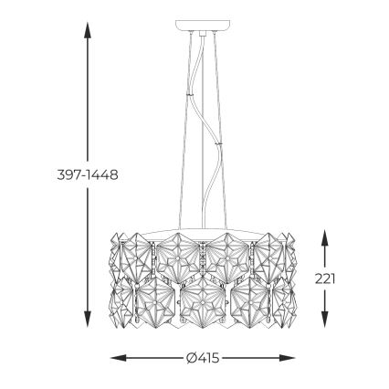 Zuma Line - Κρεμαστό φωτιστικό οροφής 5xG9/33W/230V γυαλιστερό χρώμιο
