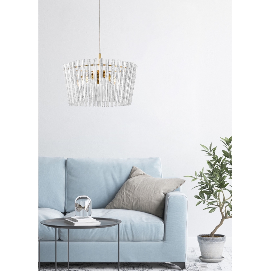 Zuma Line - Κρεμαστό φωτιστικό οροφής 5xE14/40W/230V χρυσαφί