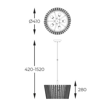 Zuma Line - Κρεμαστό φωτιστικό οροφής 5xE14/40W/230V χρυσαφί