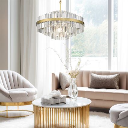 Zuma Line - Κρεμαστό φωτιστικό οροφής12xG9/28W/230V διάμετρος 60 cm χρυσαφί