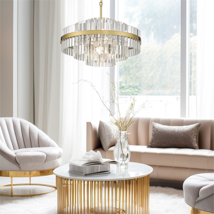 Zuma Line - Κρεμαστό φωτιστικό οροφής12xG9/28W/230V διάμετρος 60 cm χρυσαφί