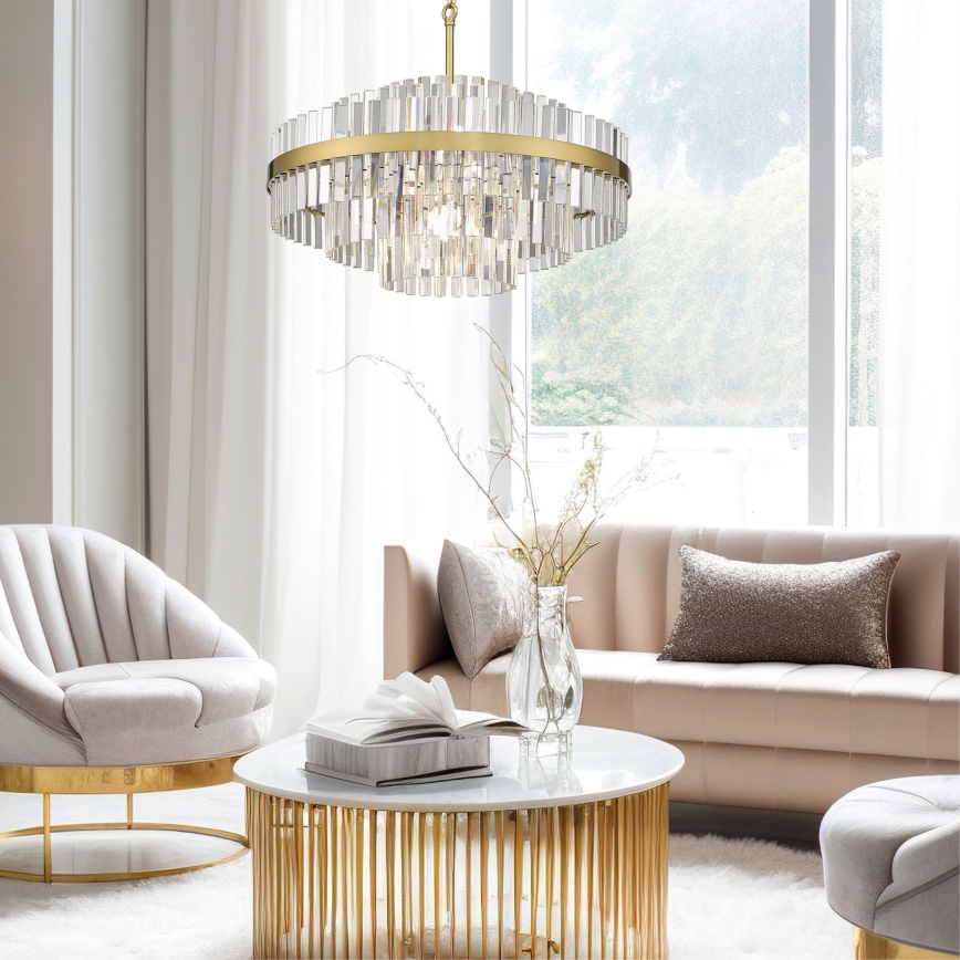 Zuma Line - Κρεμαστό φωτιστικό οροφής 16xG9/28W/230V διάμετρος 80 cm χρυσαφί