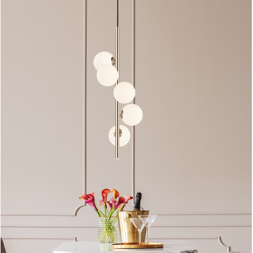 Zuma Line -Κρεμαστό φωτιστικό οροφής 5xG9/4W/230V χρυσαφί