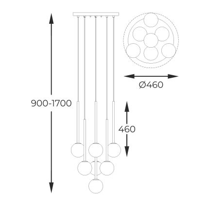 Zuma Line - Κρεμαστό φωτιστικό οροφής 7xG9/4W/230V χρυσαφί