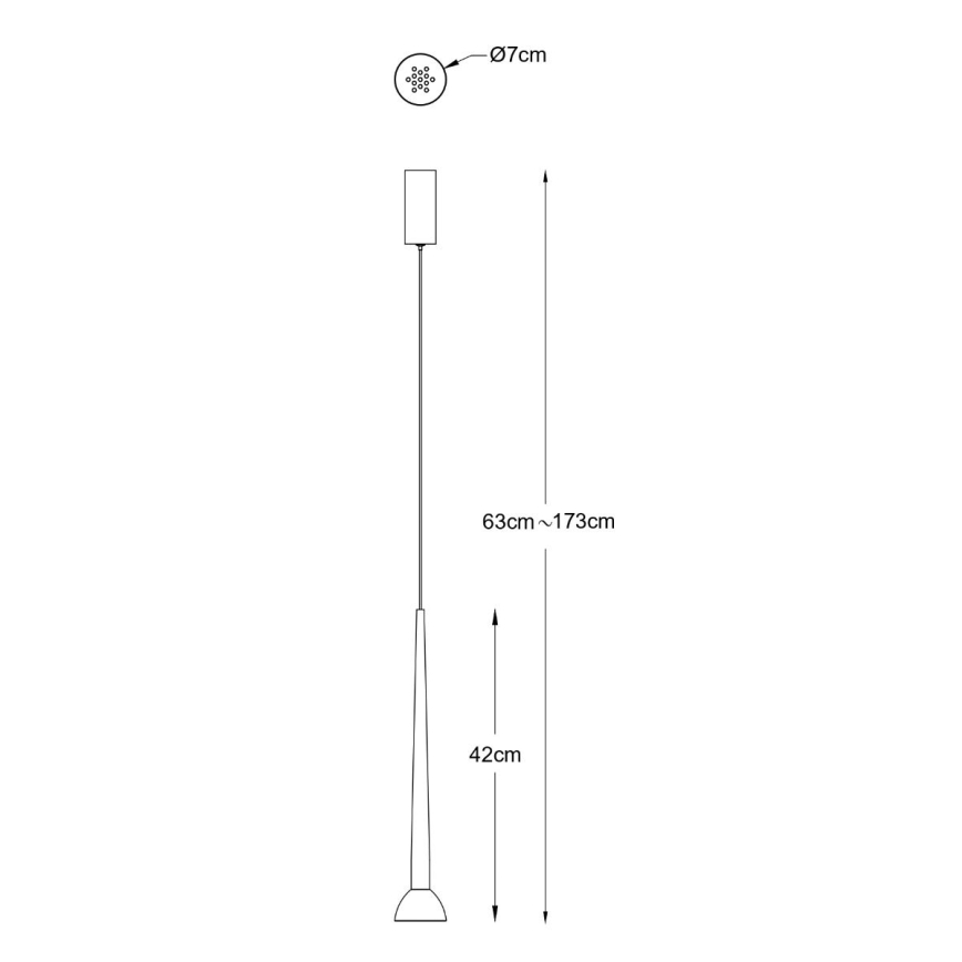 Zuma Line - LED κρεμαστό φωτιστικό με καλώδιο, LED/5W/230V, μαύρο