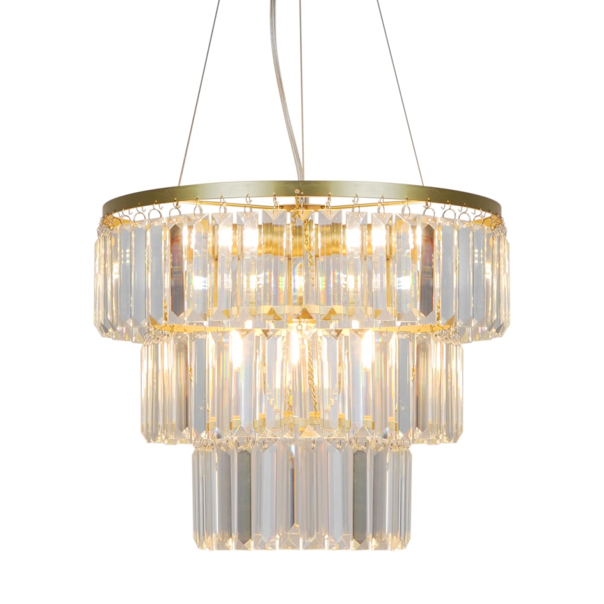 Zuma Line - Κρυστάλλινο κρεμαστό φωτιστικό οροφής 4xE14/40W/230V χρυσαφί