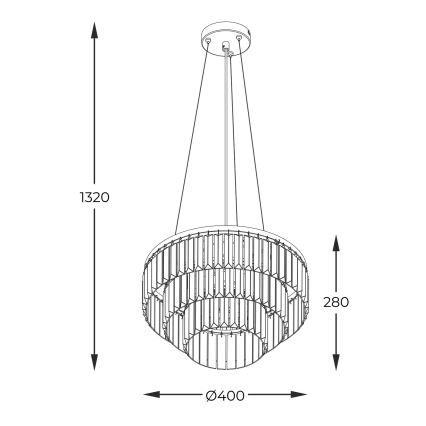 Zuma Line - Κρυστάλλινο κρεμαστό φωτιστικό οροφής4xE14/40W/230V μαύρο
