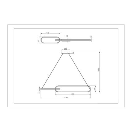 Zuma Line - LED πολυέλαιος σε ανάρτηση με καλώδιο 2xLED/40W/230V μαύρο/χρυσό