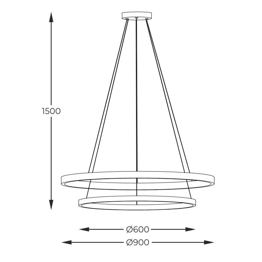 Zuma Line -  Κρεμαστό φωτιστικό οροφής LED LED/72W/230V 3000/4000/6000K διάμετρος 90 cm μαύρο