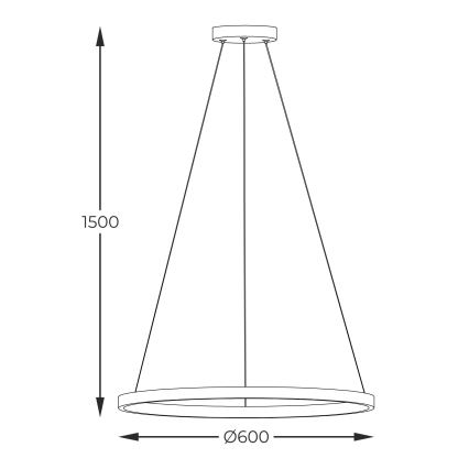 Zuma Line -  Κρεμαστό φωτιστικό οροφής LED LED/32W/230V 3000/4000/6000K διάμετρος 60 cm μαύρο