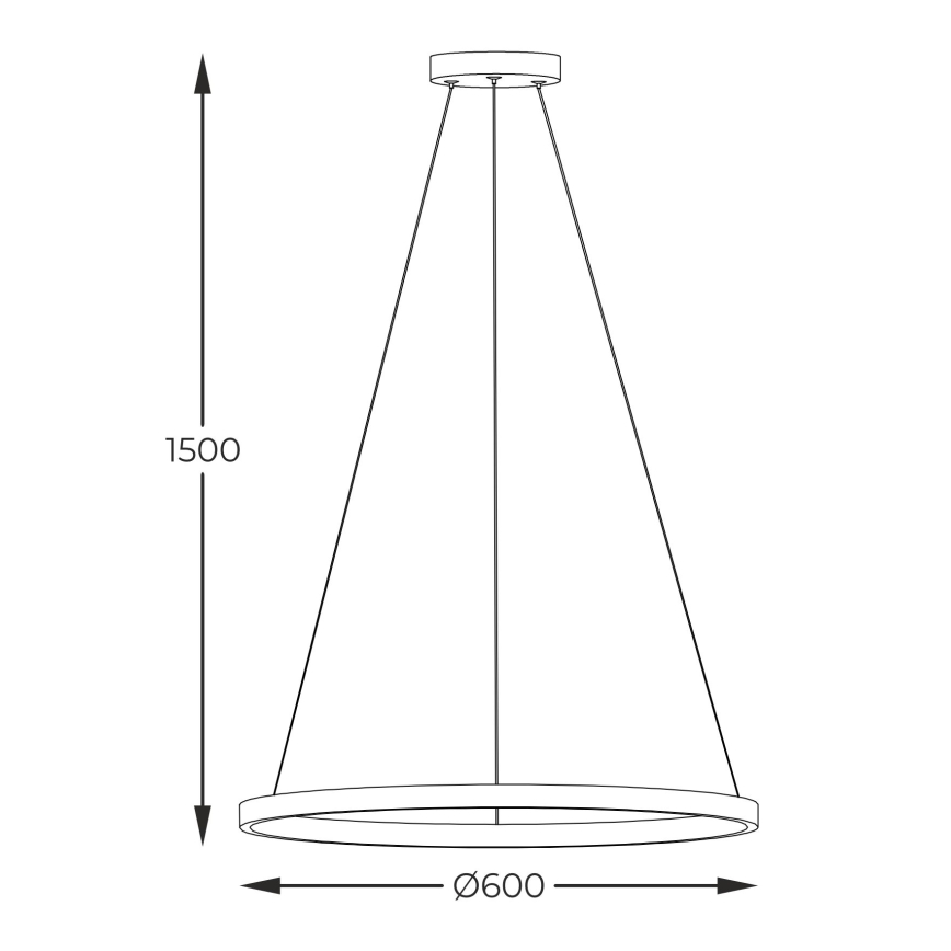 Zuma Line -  Κρεμαστό φωτιστικό οροφής LED LED/32W/230V 3000/4000/6000K διάμετρος 60 cm μαύρο