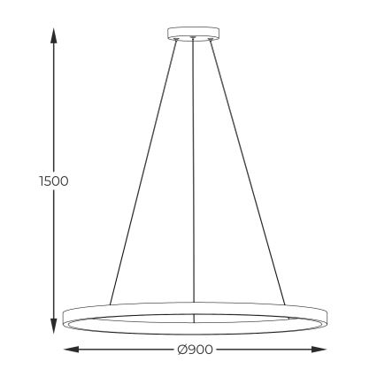 Zuma Line - LED Πολύφωτο με καλώδιο LED/40W/230V 3000/4000/6000K διάμ. 90 εκ. μαύρο