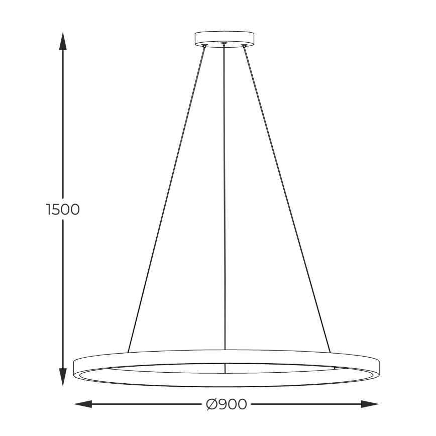 Zuma Line -  Κρεμαστό φωτιστικό οροφής LED LED/40W/230V 3000/4000/6000K διάμετρος 90 cm μαύρο