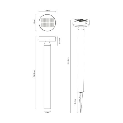 Zuma Line - Ηλιακό LED φως με αισθητήρα κίνησης και λυκόφωτος LED/4,5W/2000 mAh IP44 μαύρο