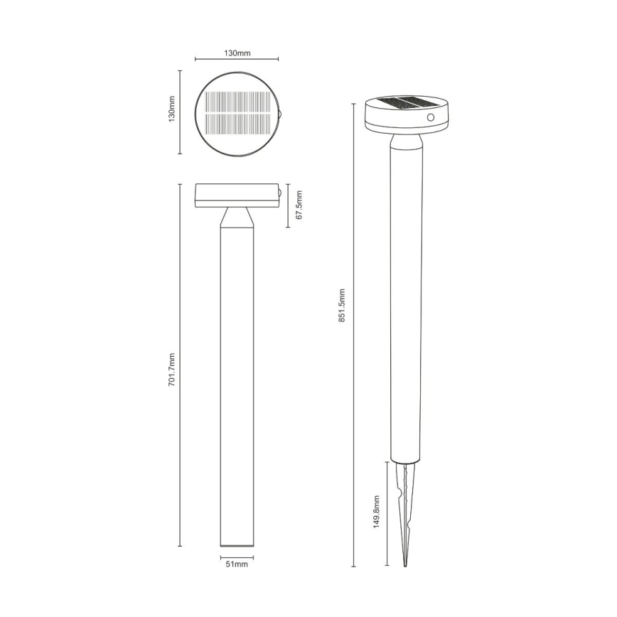 Zuma Line - Ηλιακό LED φως με αισθητήρα κίνησης και λυκόφωτος LED/4,5W/2000 mAh IP44 μαύρο